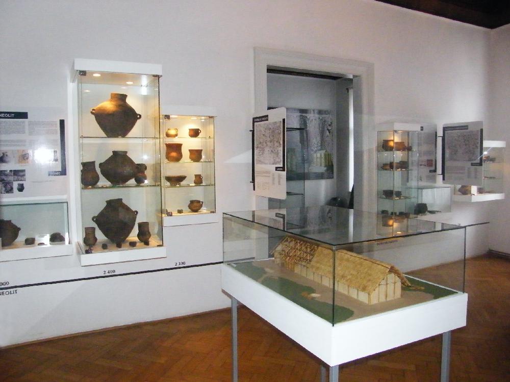 Pohled do ��sti st�l� expozice v�novan� prav�ku Pod�ipska