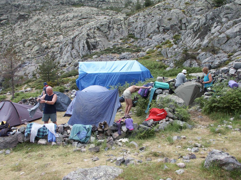 Stanovn na trase GR20 na Korsice