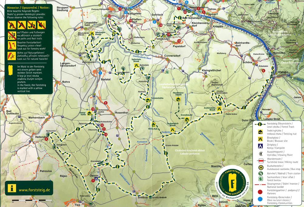 Lesn� stezka - Forststeig Elbsandstein - Labsk� p�skovce.