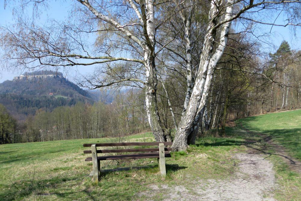 V�hled na pevnost K�nigstein v Sask�m �v�carsku.