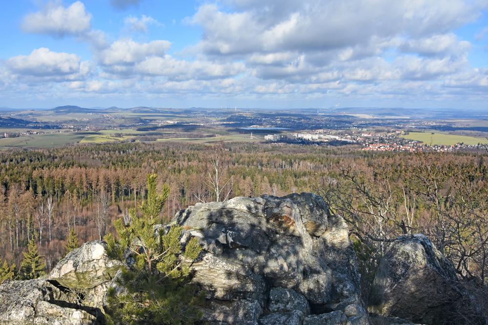 Vyhl�dka Wei�er Stein v �itavsk�ch hor�ch. Pohled na Olbersdorf a �itavu.
