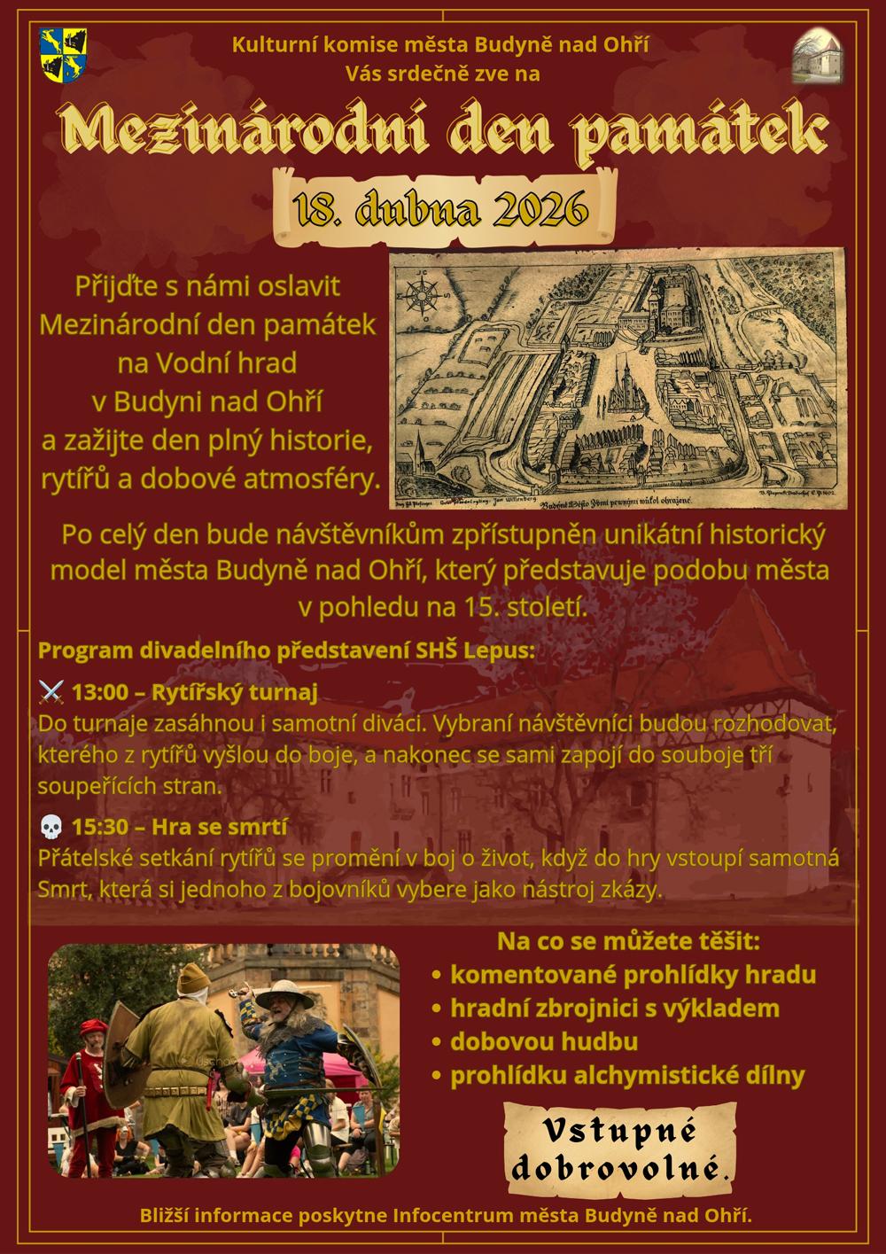 Na ryt��sk� souboje zve vodn� hrad v Budyni nad Oh��.