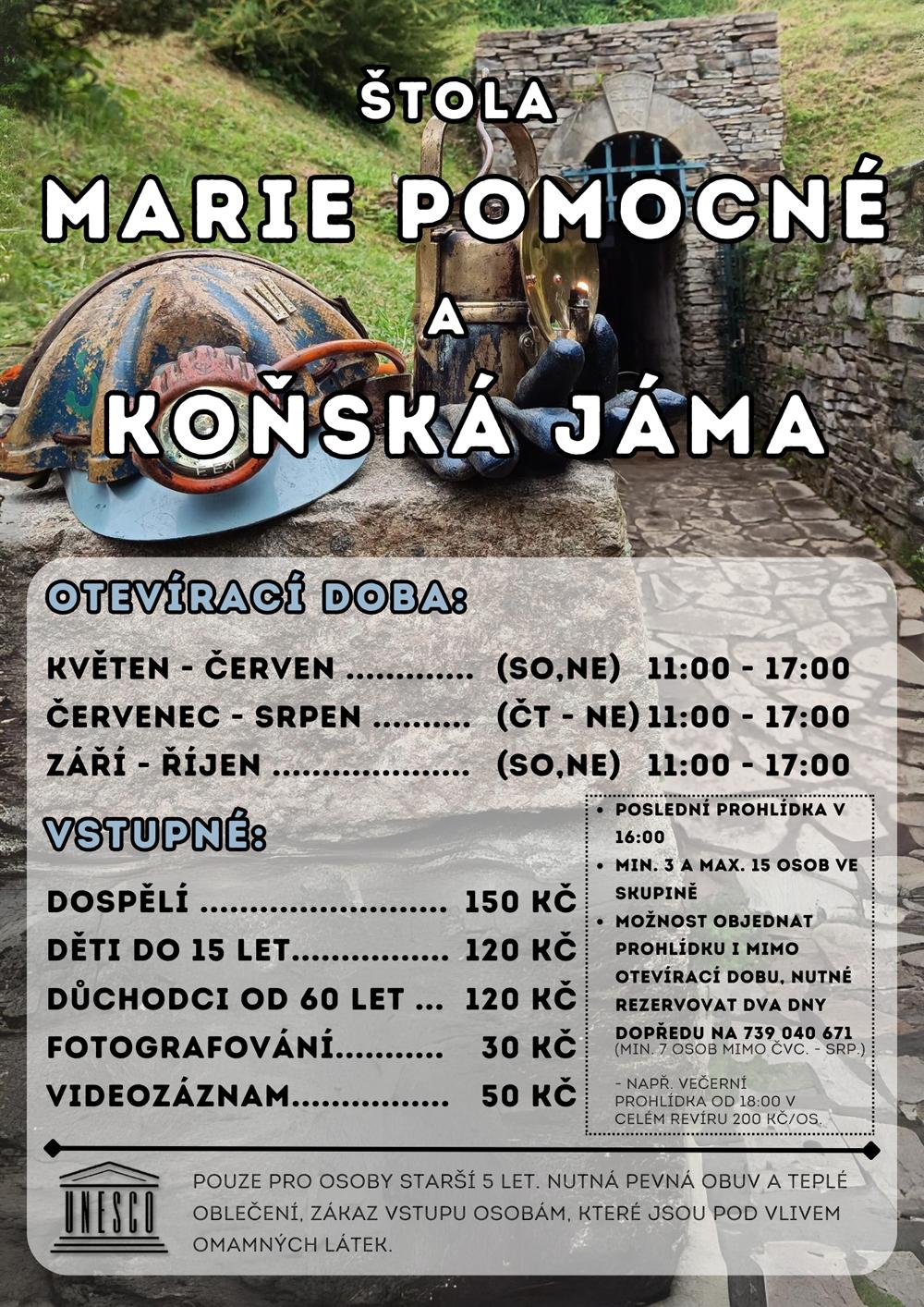 Otev�rac� doba a vstupn� do �toly Marie Pomocn� na M�dn�ku.