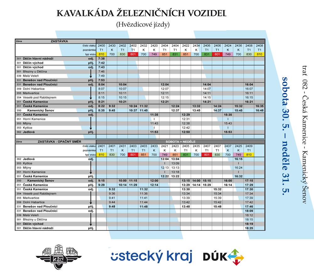 Festivalov� j�zdn� ��d Skl��sk� lok�lky pro sobotu a ned�li 30. a 31. kv�tna 2026.