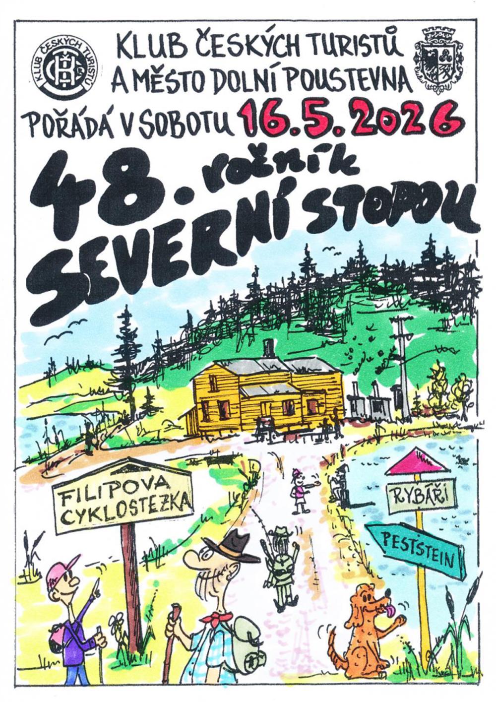 Pozv�nka na turistick� pochod Severn� stopou 2026.