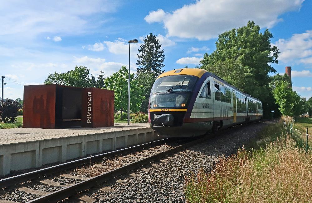 Zastvka Pivovar Kocour ve Varnsdorfu.
