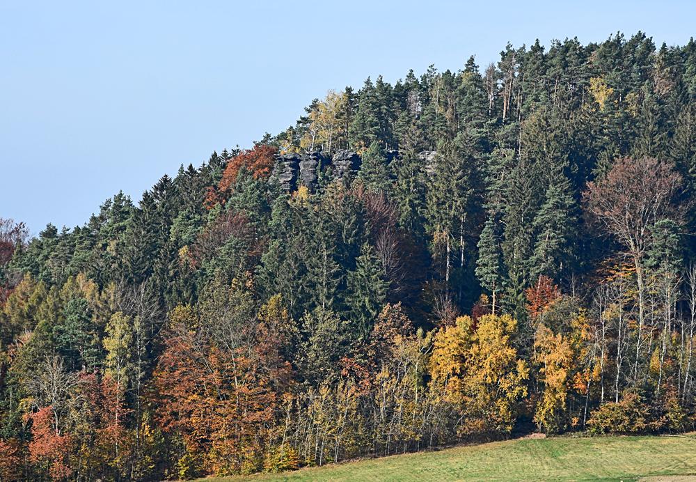 Pohled od Pfaffensteinu na skaln� vyhl�dku Quirl. Sask� �v�carsko.