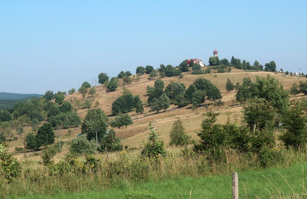 Rozhledna Hl�ska - Hora Sv. Kate�iny - Kru�n� hory.