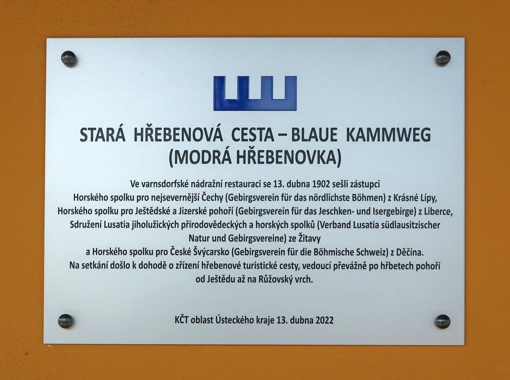 Pam�tn� cedule Star� h�ebenov� cesta - Kammweg.